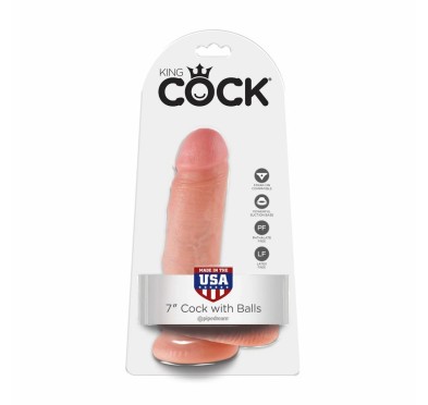 Penis dildo - King Cock 7 Inch with Balls Flesh